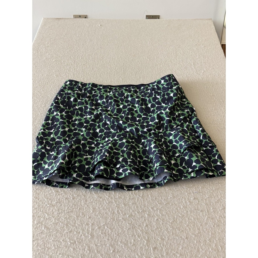 Chico's Skort Womens‎ 14 Blue Green Spotted Golf Athletic Stretch Lined Pull On
